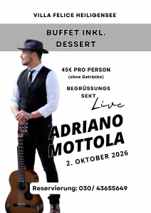 Live Gesang mit Adriano Mottola in der Villa Felice